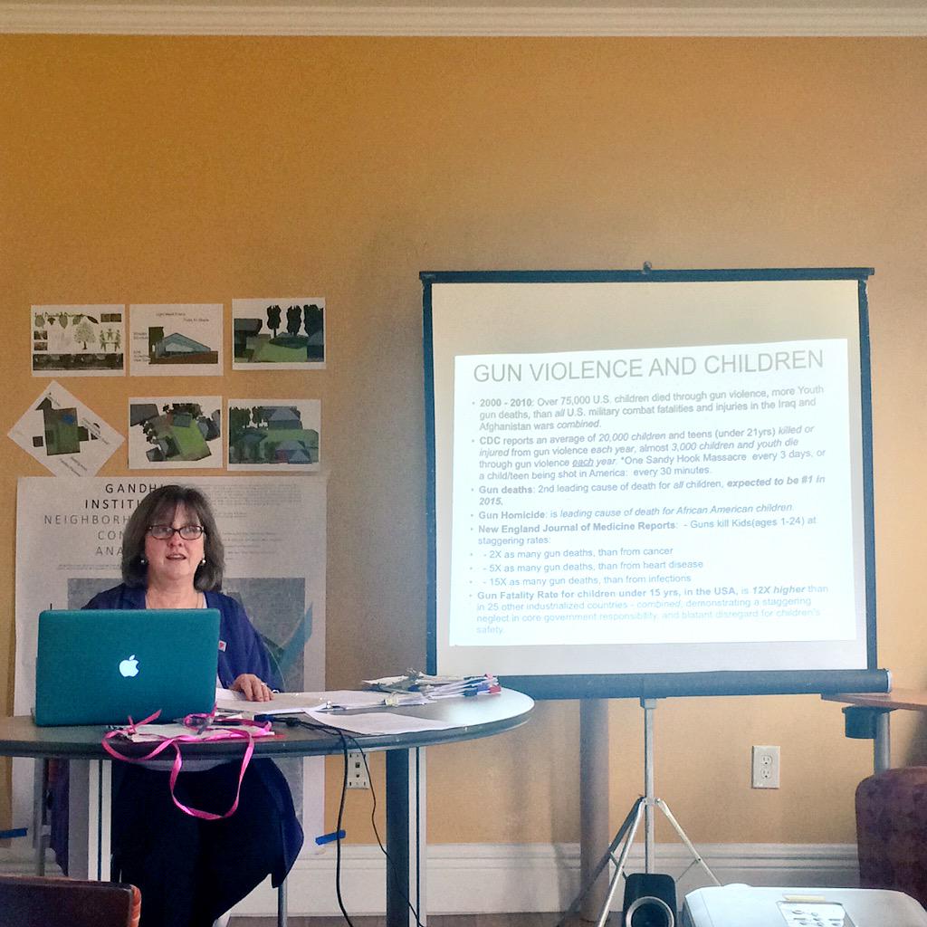 <a href="/RocBrady/">Roc Brady United Against Gun Violence 🟧</a> event at the Gandhi Institute for Nonviolence in #Roc. #GunViolence is  #1 cause of death for kids in 2015!