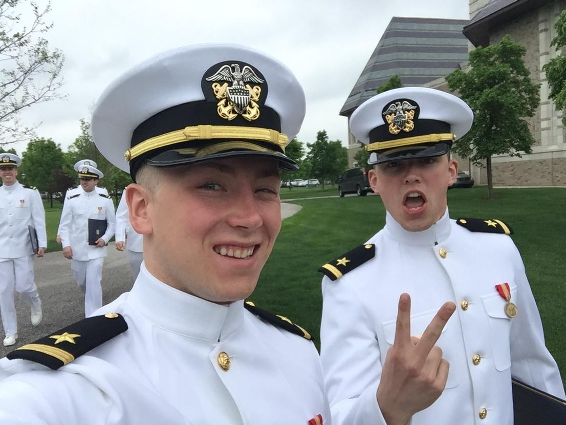 DuluthDomer's tweet photo. Officially commissioned as an officer in the United States Navy. Now off to flight school! #NotreDame #NavalROTC http://t.co/dq9oNkNqdg