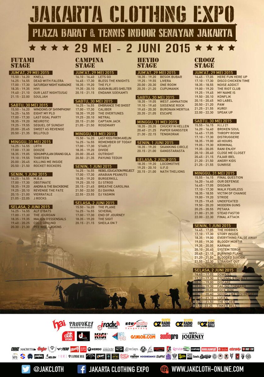 Rundown <a href="/JakCloth/">JakCloth</a> #summerfest2015 | 29 mei - 2 juni | plaza barat &amp; tennis indoor senayan jakarta