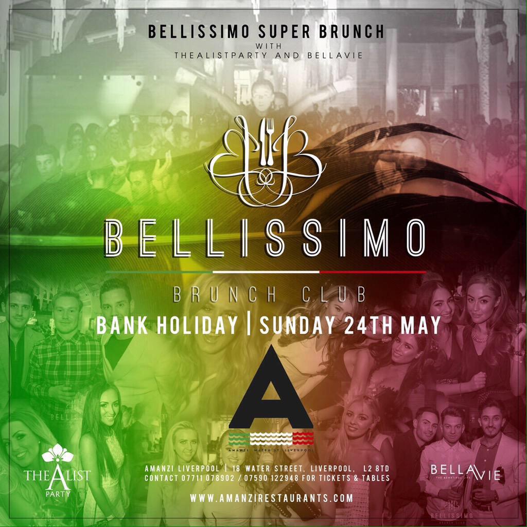 b_brunch's tweet photo. #TheBellissimoBrunchClub 🍔🍕🍴🍸🇮🇹

Sunday 24th May at @Amanziliverpool 

07909900336 for Tickets 

8 days &amp; counting!! http://t.co/wMr0JXVJTD