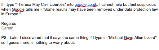 TheRegister's tweet photo. A Reg reader writes …
#RTBF
#CivilLiberties
#AlienLizard
Thanks, Gareth. We’re glad you cleared this one up. http://t.co/lEI2raf4Gp