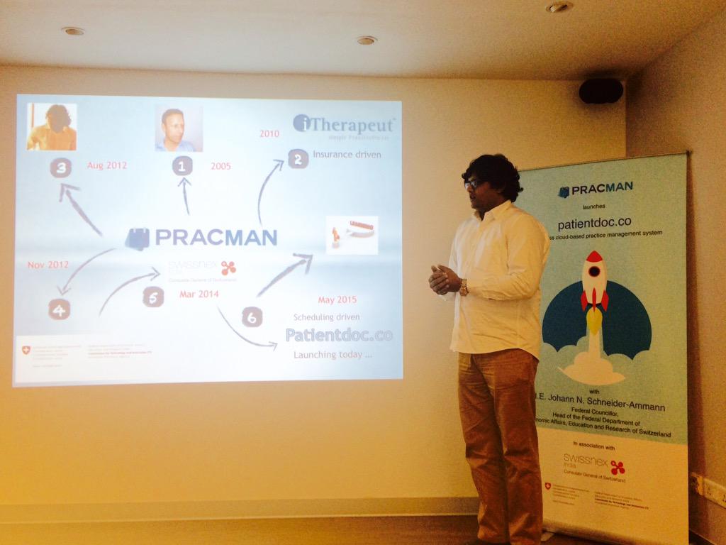 swissnexindia's tweet photo. A peek at #patientdoc.co by @purusharthaa before its official launch @swissnexindia #CTICampIndiaLaunch http://t.co/CLACV0BrAl