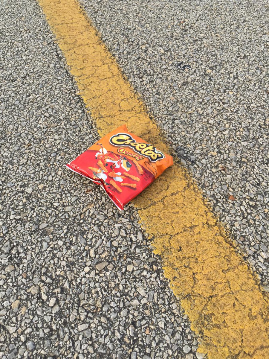 Watch out for my Cheetos. Don't run over my Cheetos!  #forgotmysandwich <a href="/ByerDavid/">David Byer</a> <a href="/girldownthelane/">sarah</a>