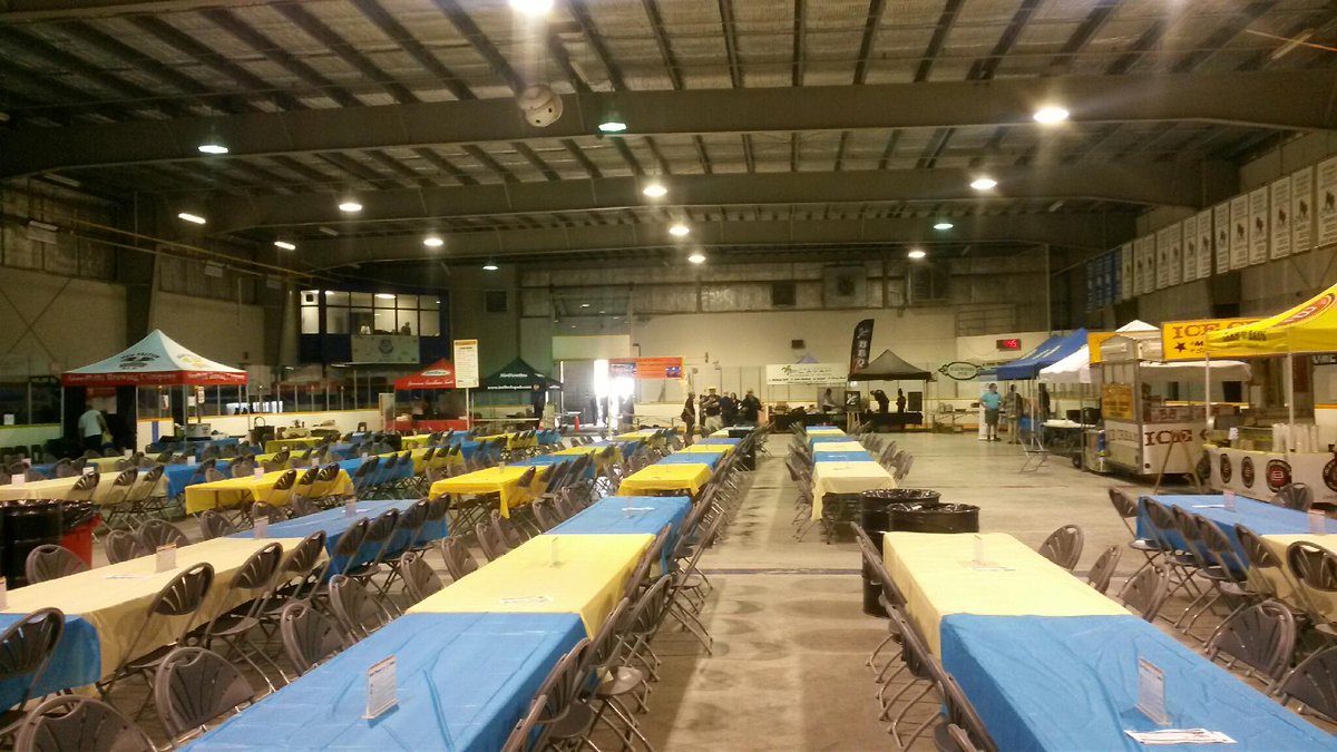 DurhamLiveMusic's tweet photo. Setup is underway for the Pickering Wing Fest... doors are open at 11 am. http://t.co/GmrmbCmTGF