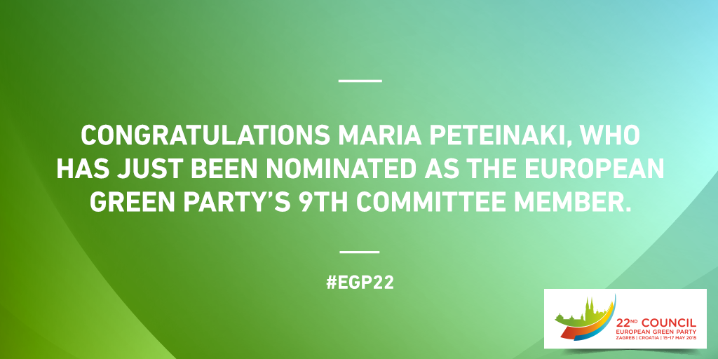 europeangreens's tweet photo. Congratulations Maria! #EGP22 http://t.co/TtvACT9Ku5