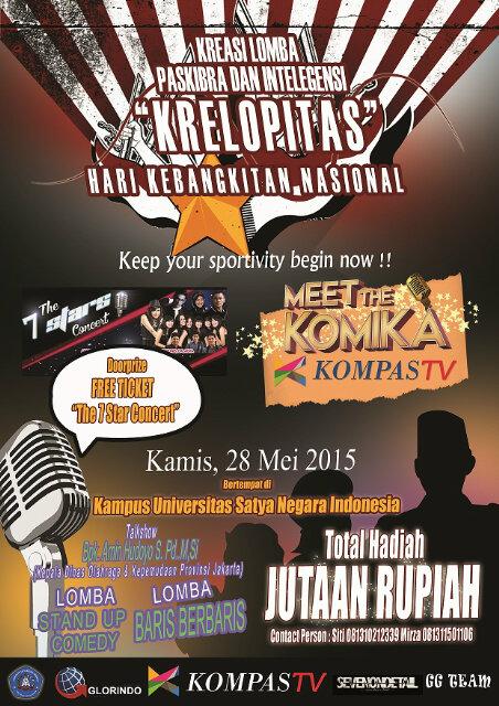 #krelopitas_usni present STAND UP COMEDY Competition
Ramaikan cc:@StandupPamulang <a href="/StandUpCiledug/">CILEDUG KOTA TANGERANG</a> <a href="/StandUpJAKBAR/">Standupindo Jakarta Barat</a>