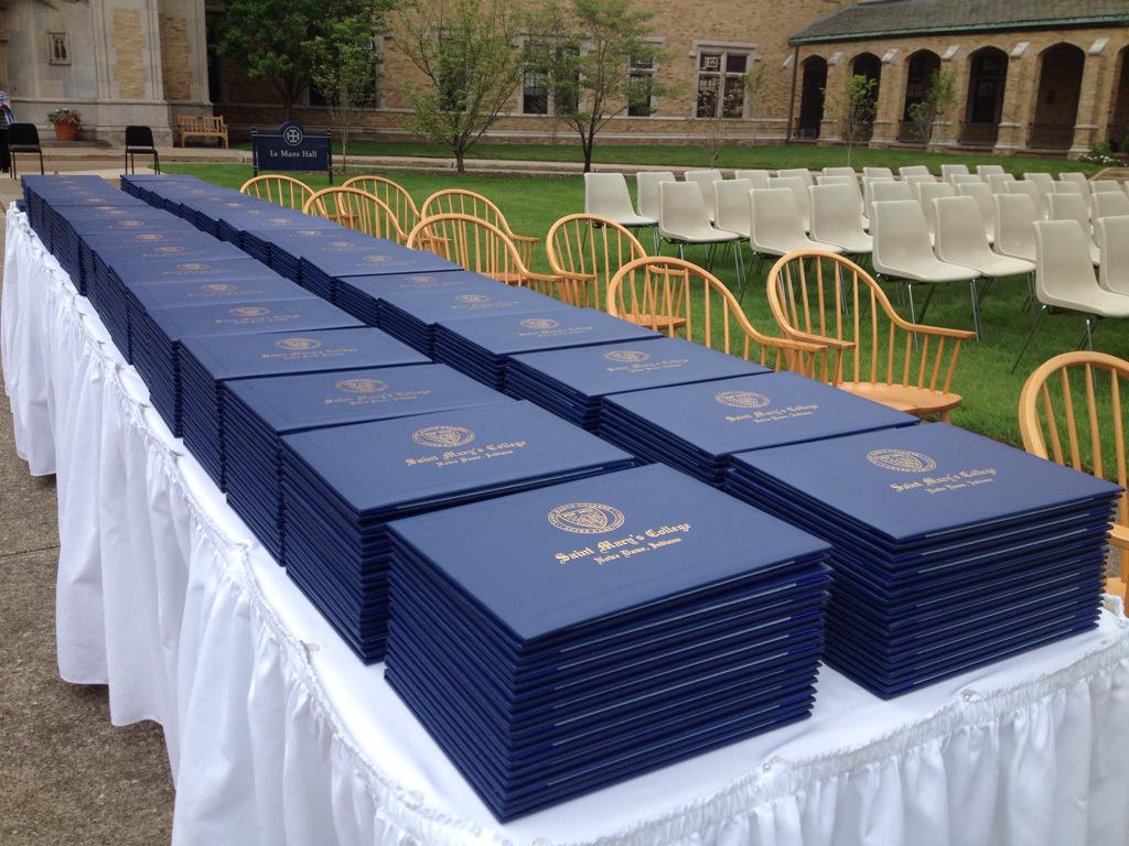 smcbelles's tweet photo. The diplomas are stacked and ready to go! #BellesGrad2015 http://t.co/kGpFaWXCfF