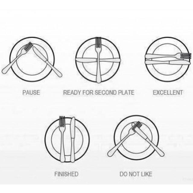 nainggolanlr's tweet photo. Tips posisi utensils buat yg abis dinner #tips #dinner #dinnerdate #HappySaturday http://t.co/IoMZsyMP1N