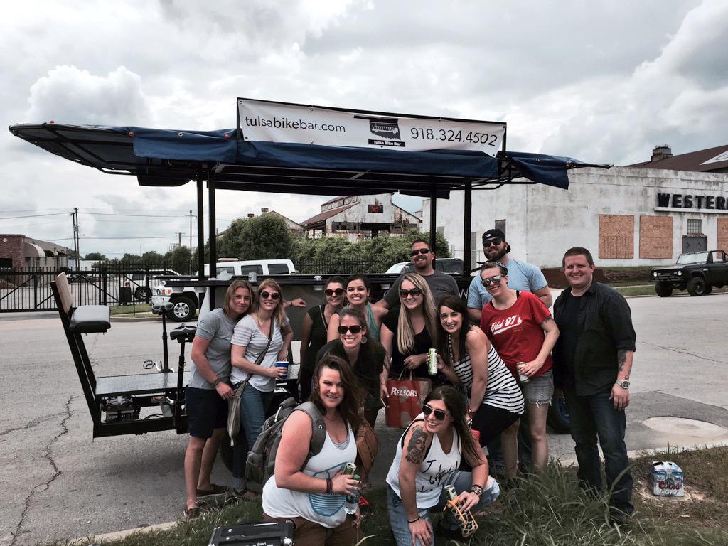 tulsabikebar's tweet photo. Thanks for the warm welcome @downtowntulsa Having a blast pedaling around! http://t.co/ZaWWYjhGXw