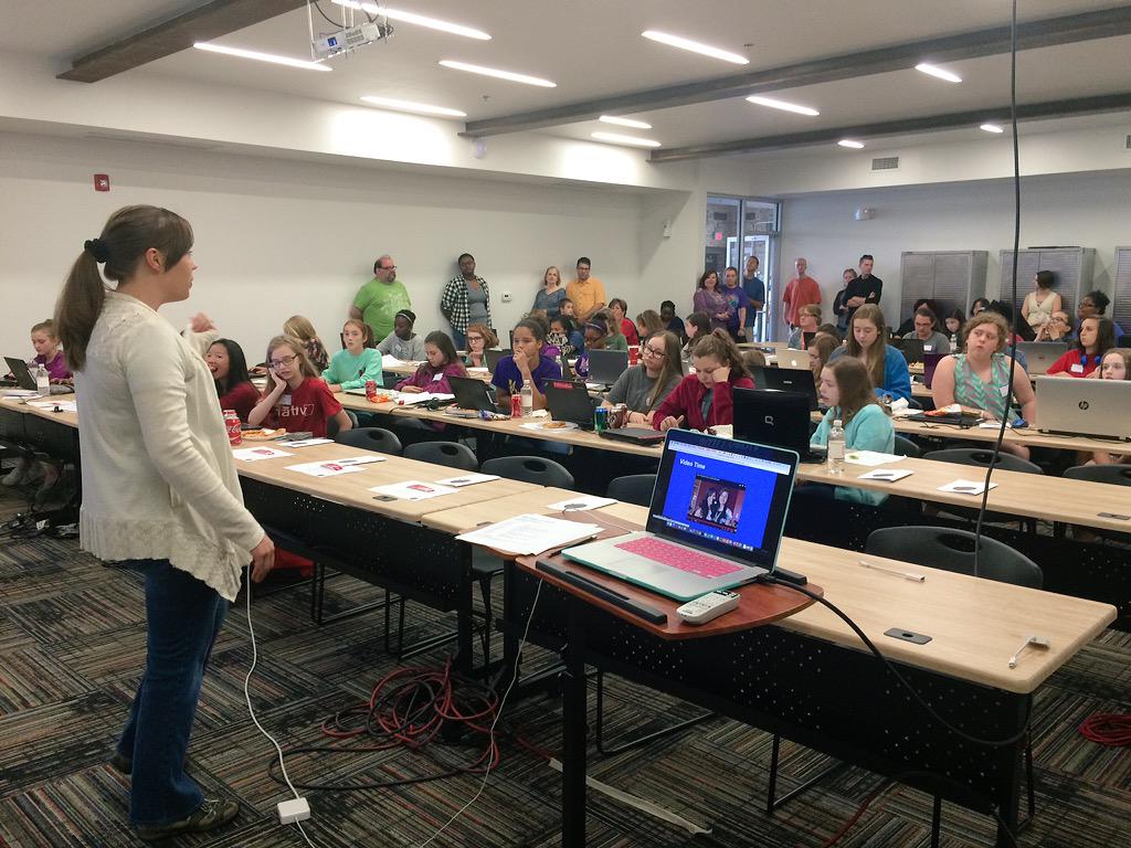 cdotsmedia's tweet photo. It's been a great day at #100girlsofcode. The girls are leaving empowered and inspired. #ARidea #CodeYourCommunity http://t.co/IZW8WEWFZQ