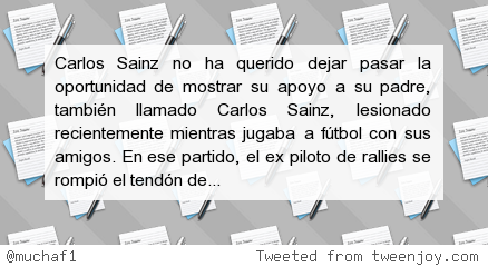 muchaF1's tweet image. #F1 Carlos Sainz apoya a su padre en la recuperación j.mp/1e7Cfl3