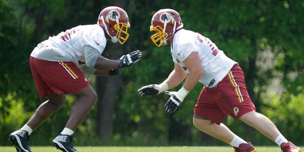 nflnetwork's tweet image. Going up against Brandon Scherff?

Not necessarily how one would like to spend their Saturday morning.

#NFLMinicamp