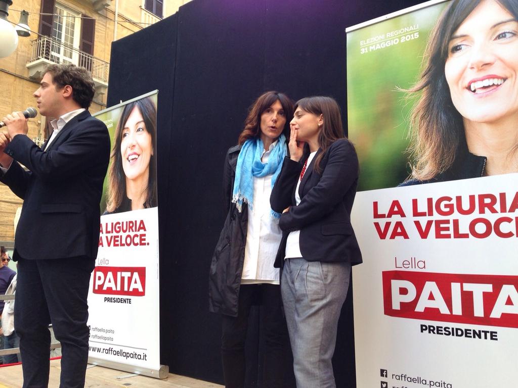 serracchiani's tweet photo. A La Spezia per sostenere @raffaellapaita per la presidenza della regione Liguria #elezioniregionali2015 http://t.co/ObKK91biE4