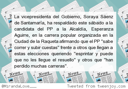 MirandaLove___'s tweet photo. #siguemeytesigo Santamaría dice que PP "sabe correr y subir cuestas" http://t.co/I08EGVxlRp http://t.co/I5vnKatjkB