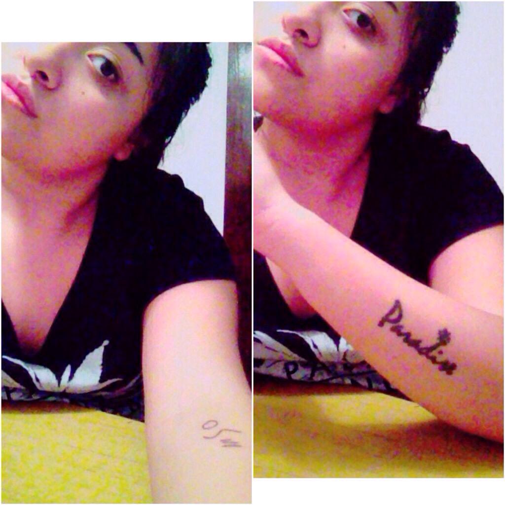 MeliLadino's tweet photo. My tattoos #SunWaterEarth and #Paradise!! Love you @CodySimpson!! http://t.co/FToDa66qoi