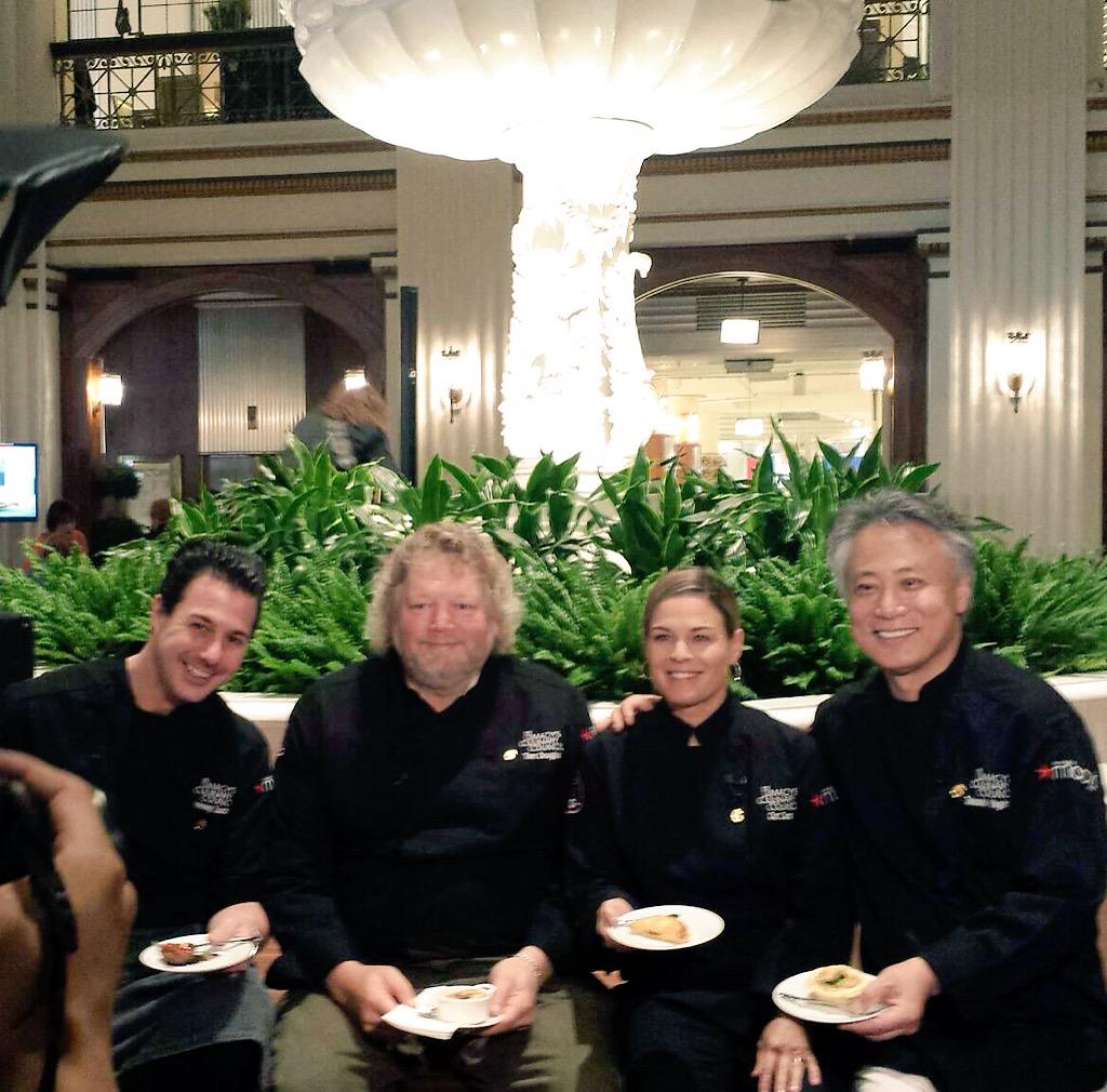 CulinaryCouncil's tweet image. We love our #MacysChefs @Johnny_Iuzzini @TomDouglasCo @catcora &amp;amp; @ChefTakashi. At the #WalnutRoom now!!