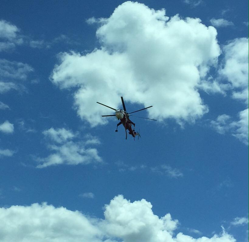 Flight_19's tweet photo. @northernpitch we've spared no expense for bus safety. #FirefightingHelicopter http://t.co/fYhYx7zjPC