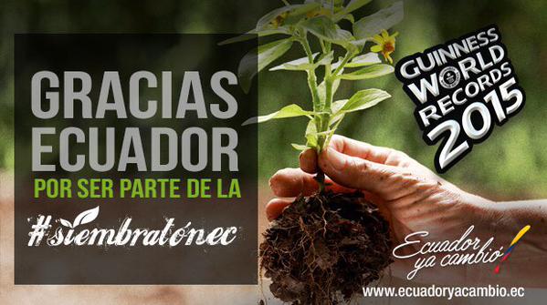 AsentamientosEc's tweet photo. Felicidades a todos los ecuatorianos por ese record guinness con #SiembratonEC @YoGobiernoEc #EcuadorYaCambio http://t.co/PRduVFd4FR