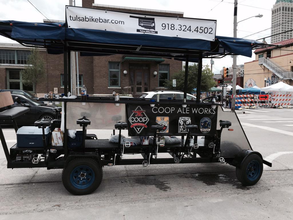 tulsabikebar's tweet photo. Rolling around @BlueDome_Tulsa on our first open weekend!! With @COOPAleWorks http://t.co/YrvUHgYlPp