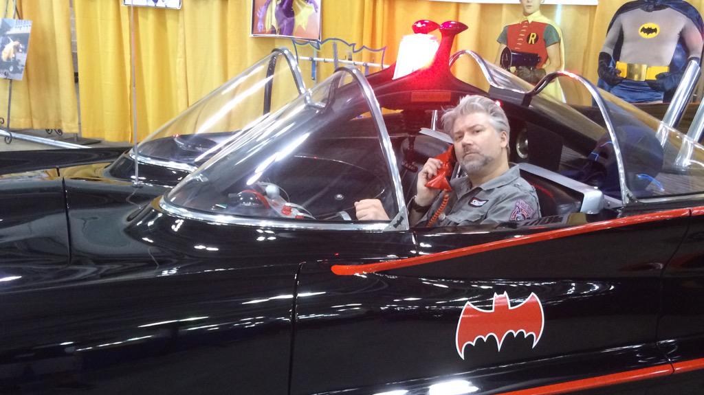 ThatChrisGore's tweet photo. They let me sit in the @66Batmobile @DoACBC. I sat in the Batmobile! I'm never washing my butt. #ACBC2015 #ACBC http://t.co/pB0z6xT1o2
