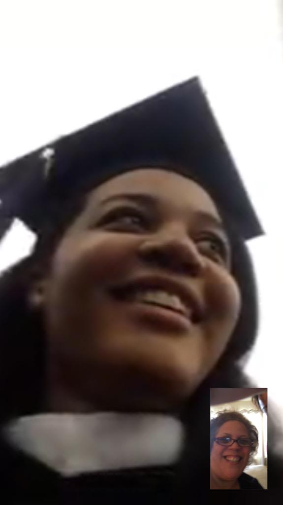 marketingmari's tweet photo. I couldn't afford to go to my daughters graduation, so she #FaceTime #iPhone6 #Fordham2015 ❤️😍❤️ http://t.co/kmbLn47aK2
