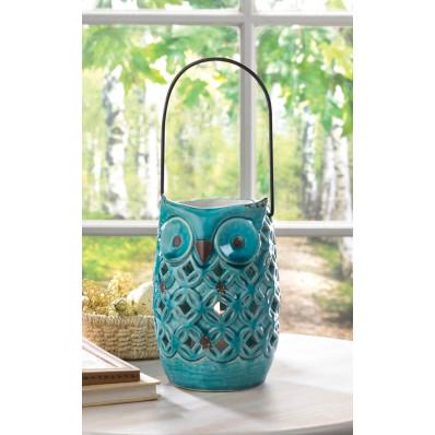 AtlanticHomeDec's tweet image. Blue And White Owl Lanterns. Wholesale price: $13.94 Each