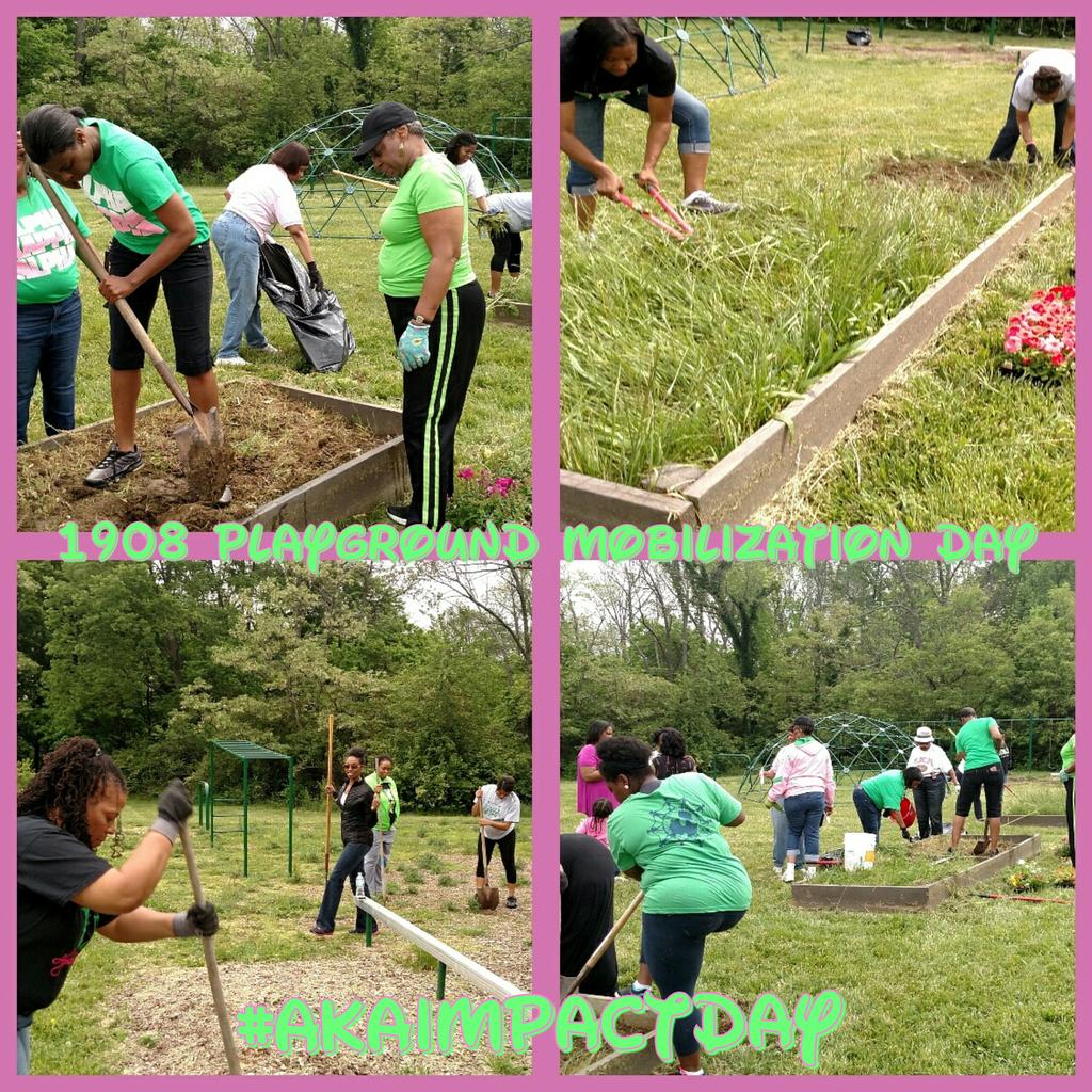 AKASigmaOmega's tweet photo. Getting it done for #AKAImpactDay. #AKA1908 #AKAGreatlakes #AKASigmaOmega #1908PlaygroundMobilizationDay http://t.co/UIet7uHhqg