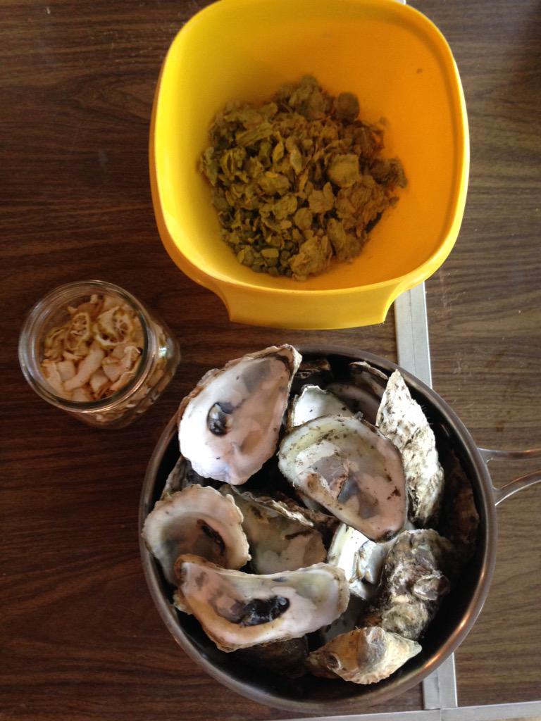LionheartBeer's tweet photo. @MetroSeafood thanks for the shells! Dayboat Oyster Ale: Hops, Oysters, and Buddha hands. http://t.co/kGxTDZVlTn