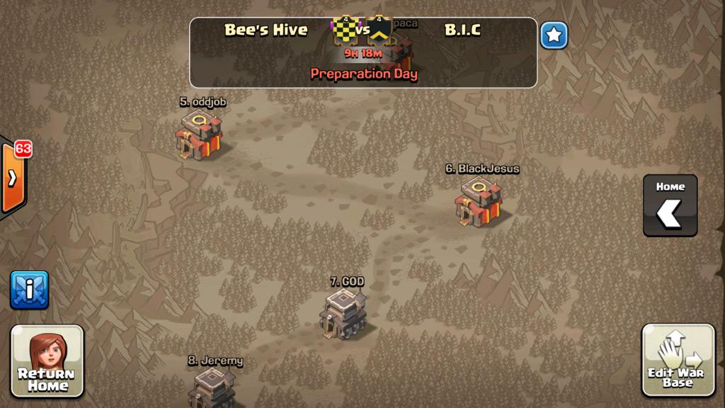 BeesHiveClan's tweet photo. We are at war with clan B.I.C.  They have 6 th10s to our 3 and out match us by 68 Levels.  Let's do this Bee's Hive! http://t.co/H4c2TYn7Hc