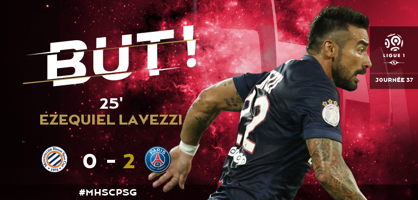 PSG_inside's tweet photo. BUUUUT de @PochoLavezzi ! Le PSG mène 0-2 grâce à Lavezzi, parfaitement servi par Serge Aurier ! #MHSCPSG http://t.co/nqRBdlyVB1