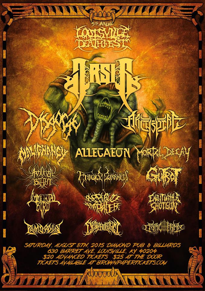 SLMusicpdn's tweet photo. Stoked to be a part of this year's Louisville Deathfest! #metal #heavymetal #deathmetal http://t.co/FxMgetQkQN