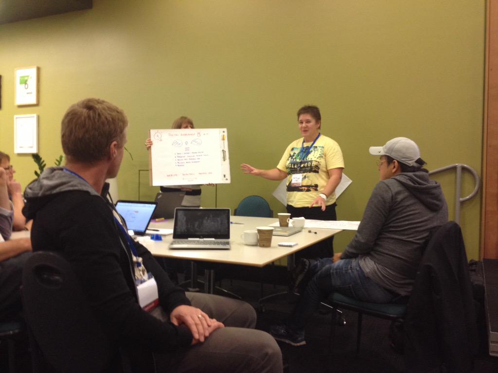 WebTaniwha's tweet photo. Creating a #digital enablement engagement kit for team five - bring the wow & whiners together #ALGIMweb #hacknmash http://t.co/rHplV9VItj