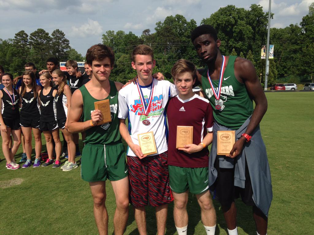 UPDATE: T. Bradley, M. Mendelsohn, T. Gasque, and T. Leerdam are your 4x400 STATE CHAMPIONS! #StateChamps