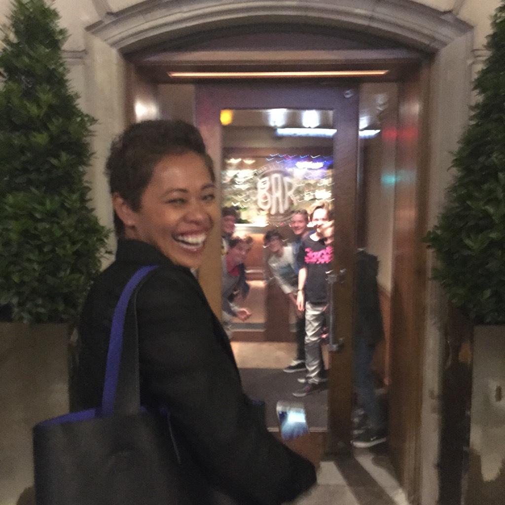 JanieStamford's tweet photo. Just arrived at @barbouludlondon and found a gaggle of pre-pubescent boys all clamouring for @MGaletti01 selfies http://t.co/4TBjmv6Tdq