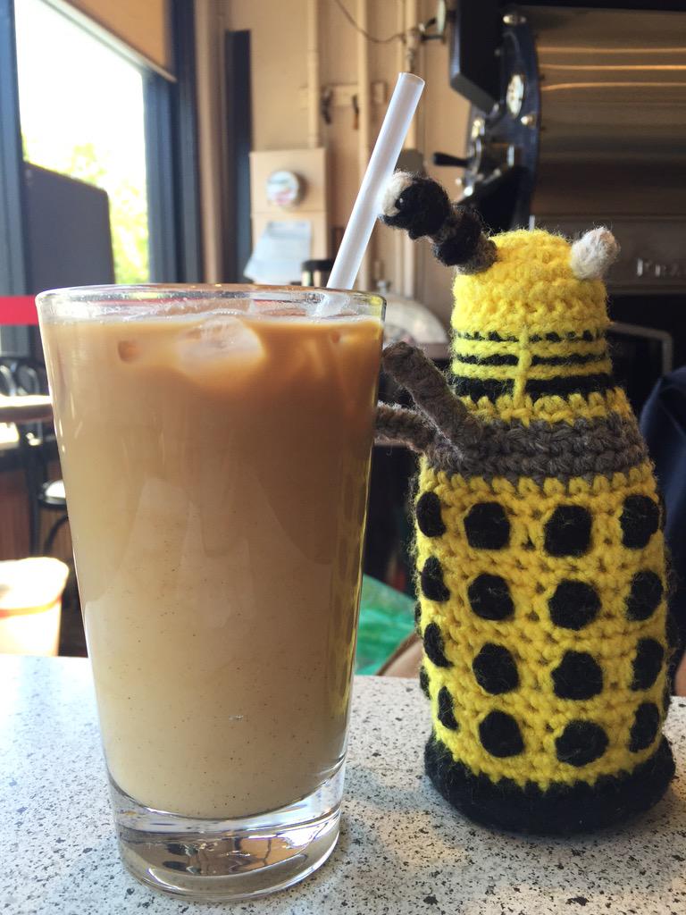 MyDalekAndMe's tweet photo. #Caffeinate A Dalek never does anything small #mylatte http://t.co/KB3HWojPne
