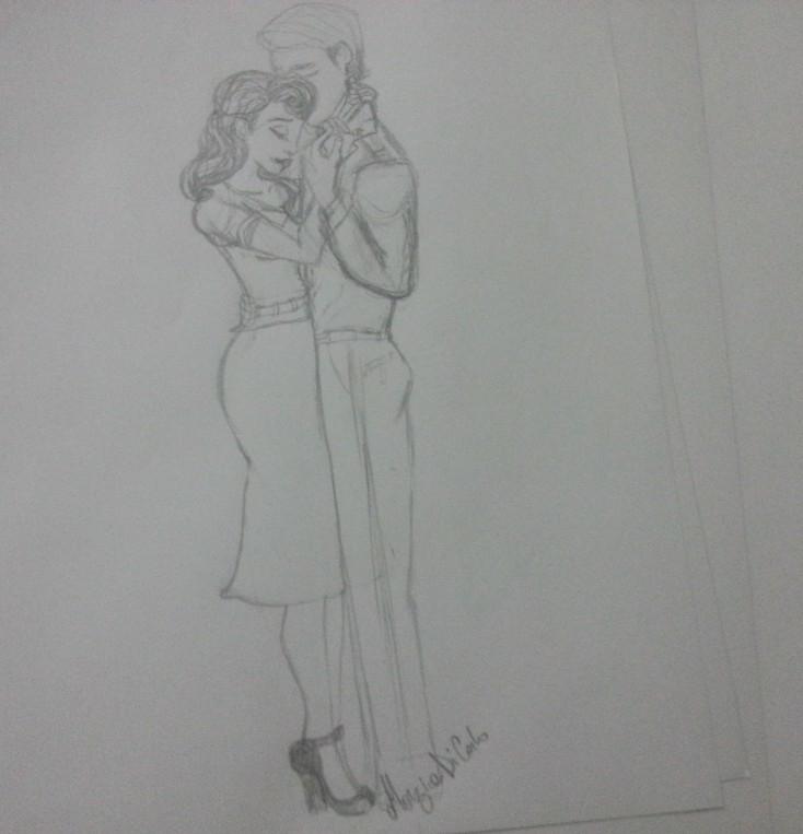 Mars_Conspiracy's tweet photo. @HayleyAtwell #PeggyCarter #SteveRogers #CaptainAmerica @ChrisEvans #Drawing http://t.co/aKcTokAuGF