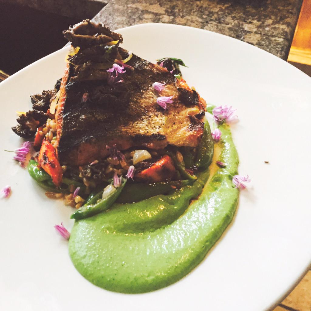 TomDouglasCo's tweet photo. Text from the chef team @LOLASeattle: Grilled Copper River Salmon special tonight :) #SpringtimeInSeattle http://t.co/BZ6op3xE3L
