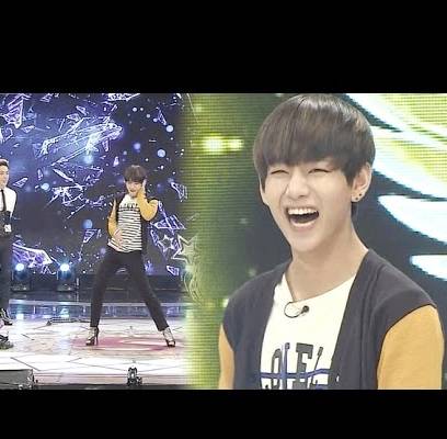 allkpop's tweet photo. BTS' V shows off his high heel wearing skills on 'Star King' http://t.co/Qw2RKQ5jLR http://t.co/o5eBWKxVok