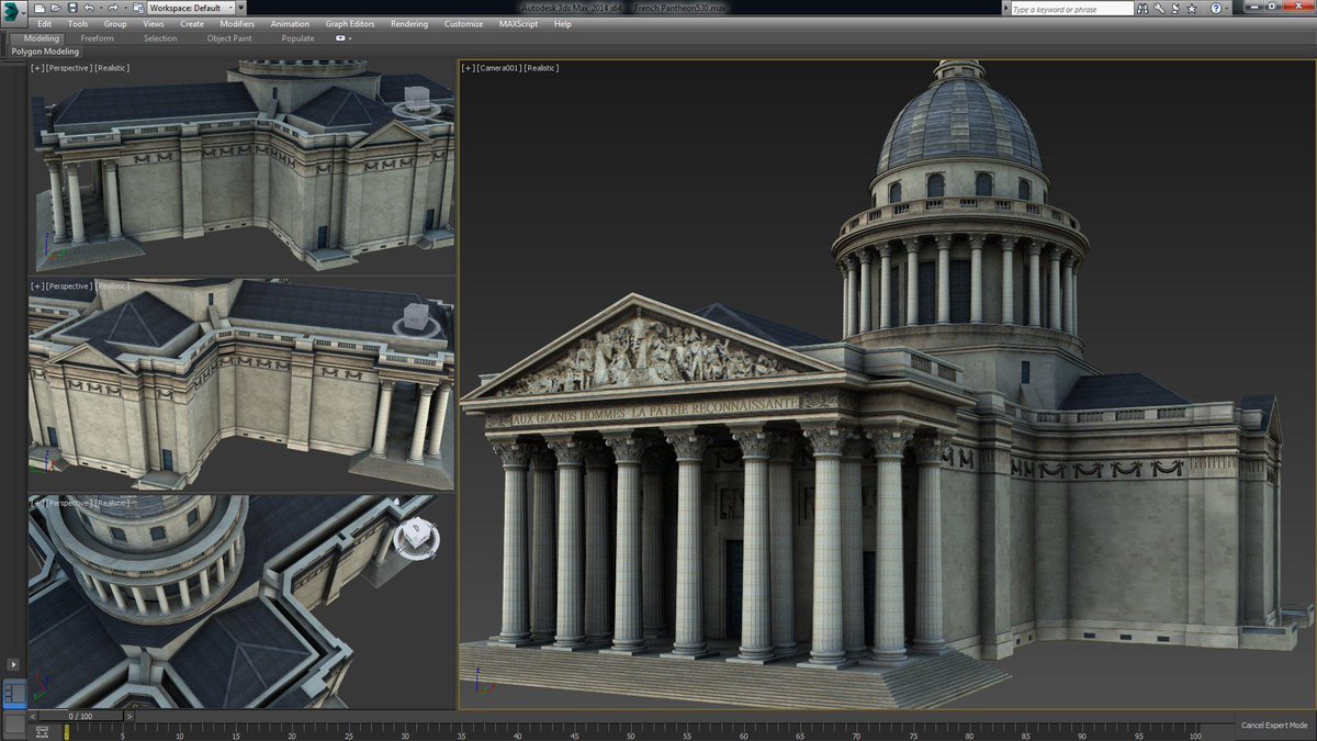 The Panthéon, Paris - France by Emerson Rosa buff.ly/1e1Grmr #environmentart #3dart #pantheon #texturing
