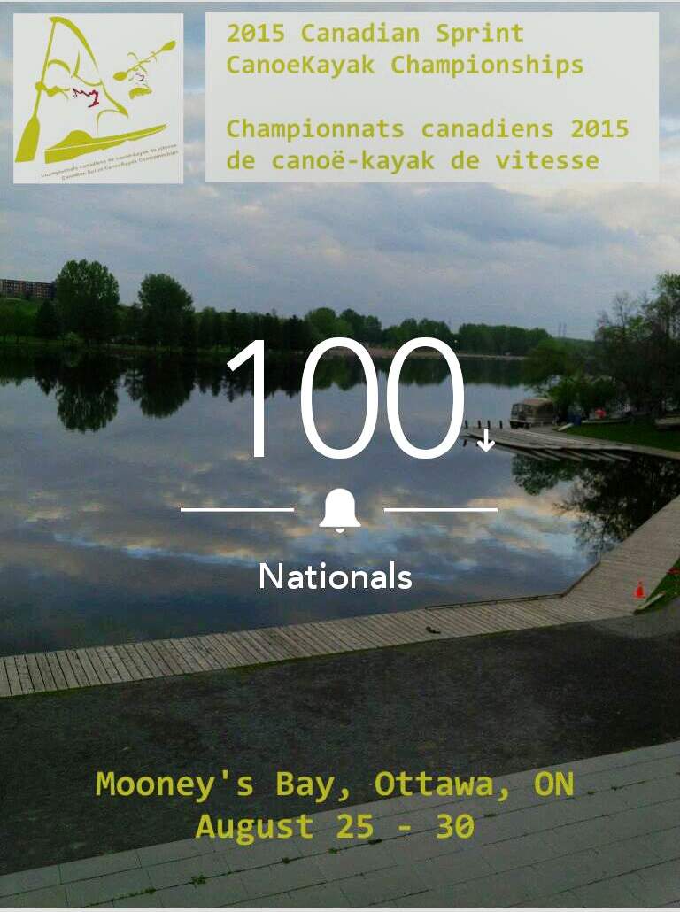 CKCChamps2015's tweet photo. 100 days until Nationals on Mooney's Bay! #roadtorideau #burgeefest http://t.co/Upzts1eMDK