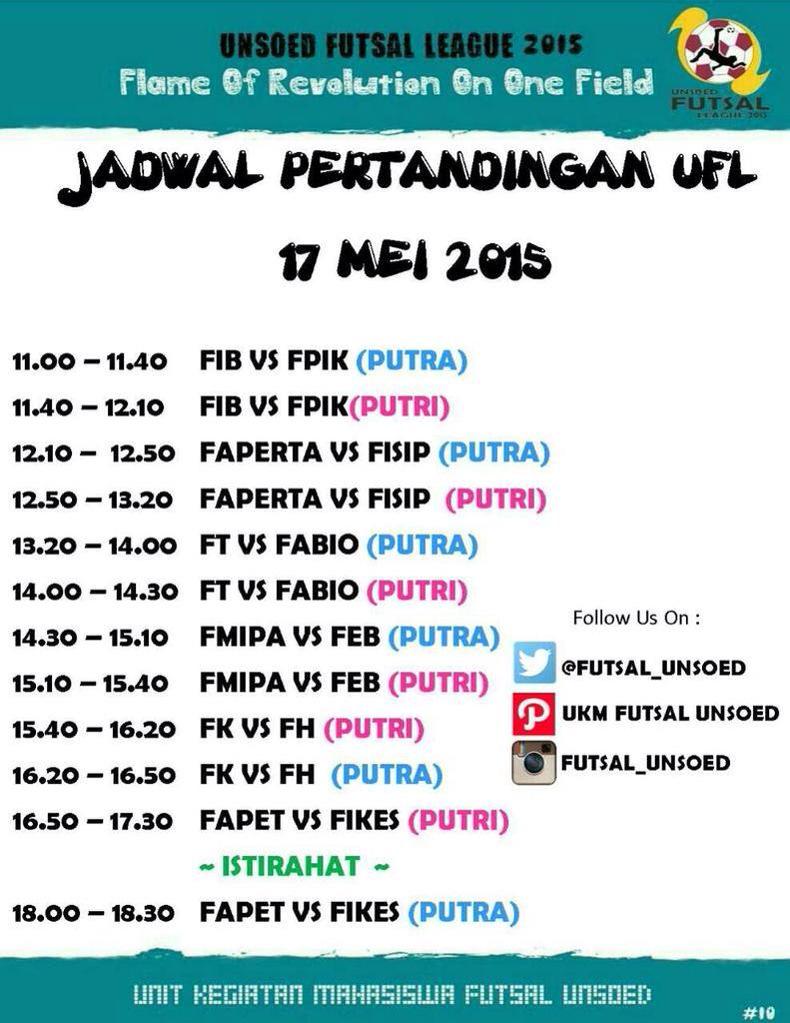 Jadwal Unsoed Futsal League 2015!