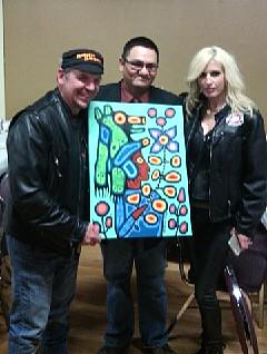 Big_G_09's tweet photo. Renowned artist #JeffCrowe painted a gift for @TheoFleury14 #BACA100MileRide #Saskatoon Great event all around! http://t.co/gfFGcB3TGP