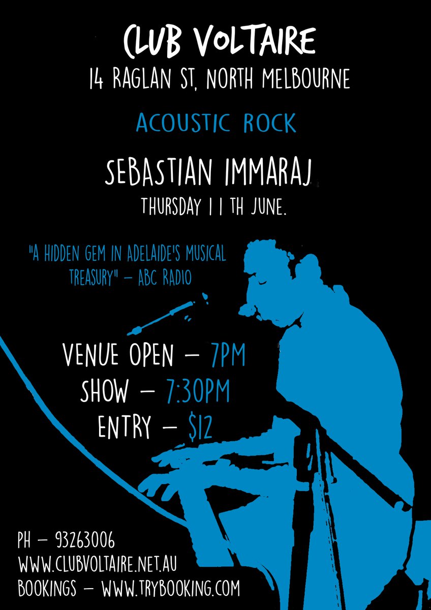 Club_Voltaire's tweet photo. Sebastian Immaraj -original acoustic rock- 12 at the door or via http://t.co/XSXakkwLqI. June 11, 7pm. http://t.co/XfMAj8RxIU