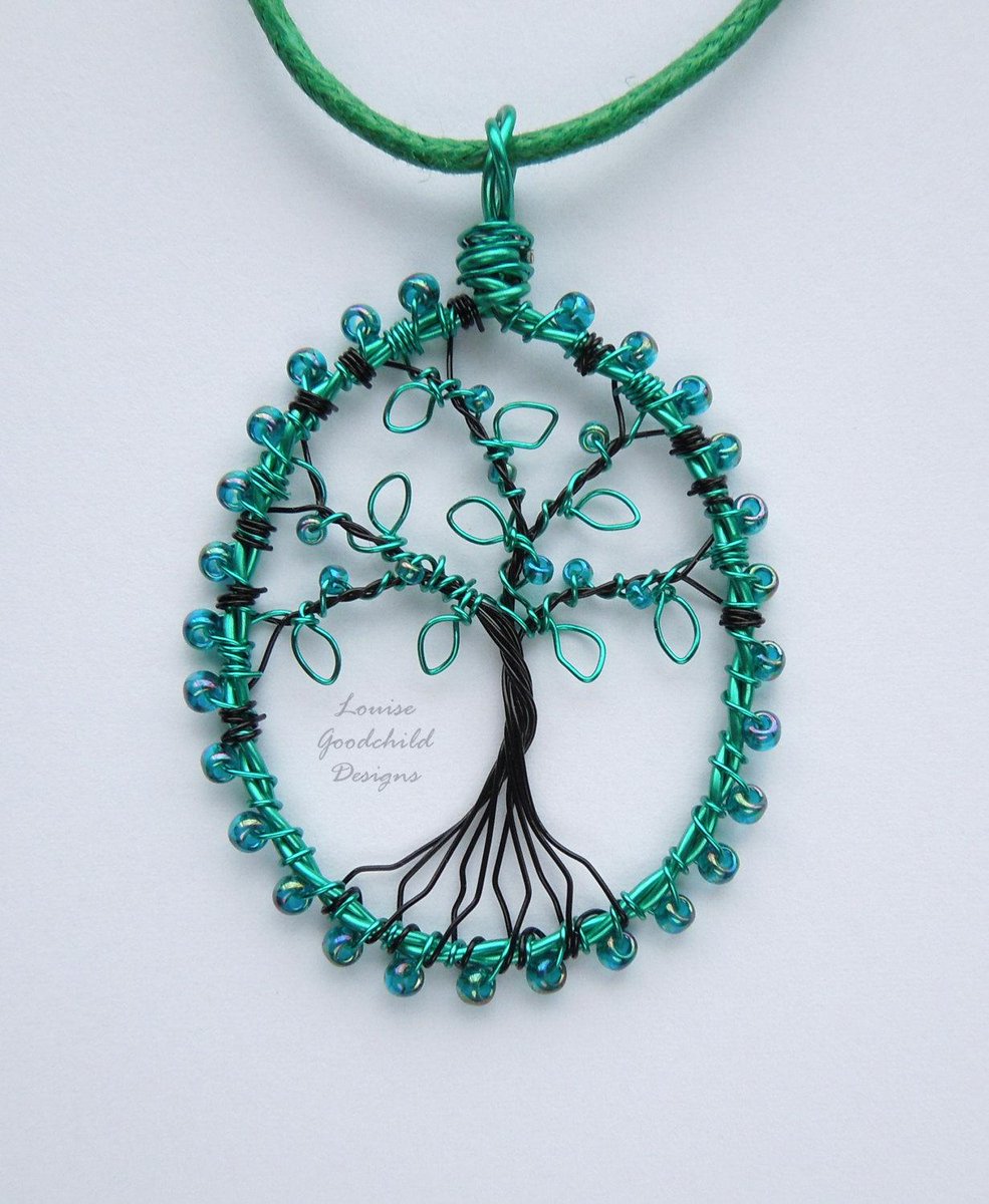 Teal Tree pendant, wire tree pendant, tree of life pendant, teal tree ne… etsy.me/1bXDZvz #Etsy #TealJewelry