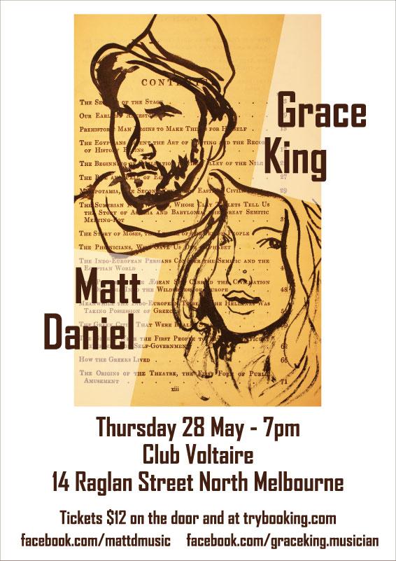 Club_Voltaire's tweet photo. Matt Daniel and Grace King- A night of indie-alt-folkery, May 28. Tickets $12/ or via http://t.co/XSXakkwLqI http://t.co/FQd3kEWiKk
