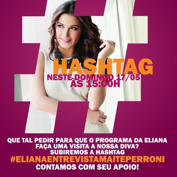 Perronitos_M's tweet photo. #INFO: Tag amanhã as 15h, para pedirmos uma entrevista da Eliana com a Maite. Informações na foto. RT para espalhar. http://t.co/aIIdYFG6TG
