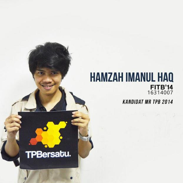 Nah ini kandidat terakhir nih dari FITB! Yuk jangan lupa dukung Hamzah ya! <a href="/FITBITB2014/">FITB ITB 2014</a> #siapsiapbersatu