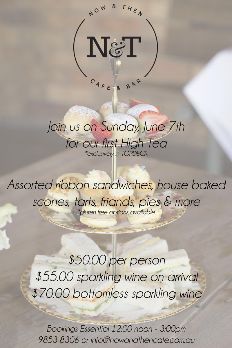 NowAndThenCafe's tweet image. Big News! We're starting HIGH TEA! Join us, June 7th
#hightea #melbournehightea #melbournecafe #kewcafe