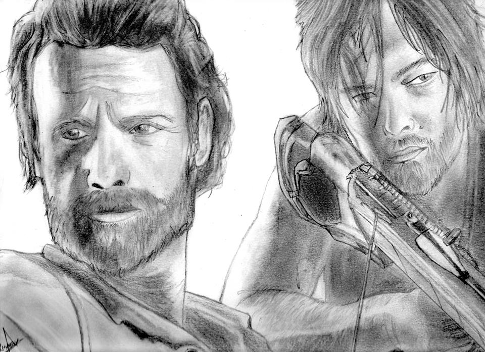 Pour me faire pardonner, voici un petit dessin que j'avais fait il y a pas mal de temps #WalkingDead #DarylDixon