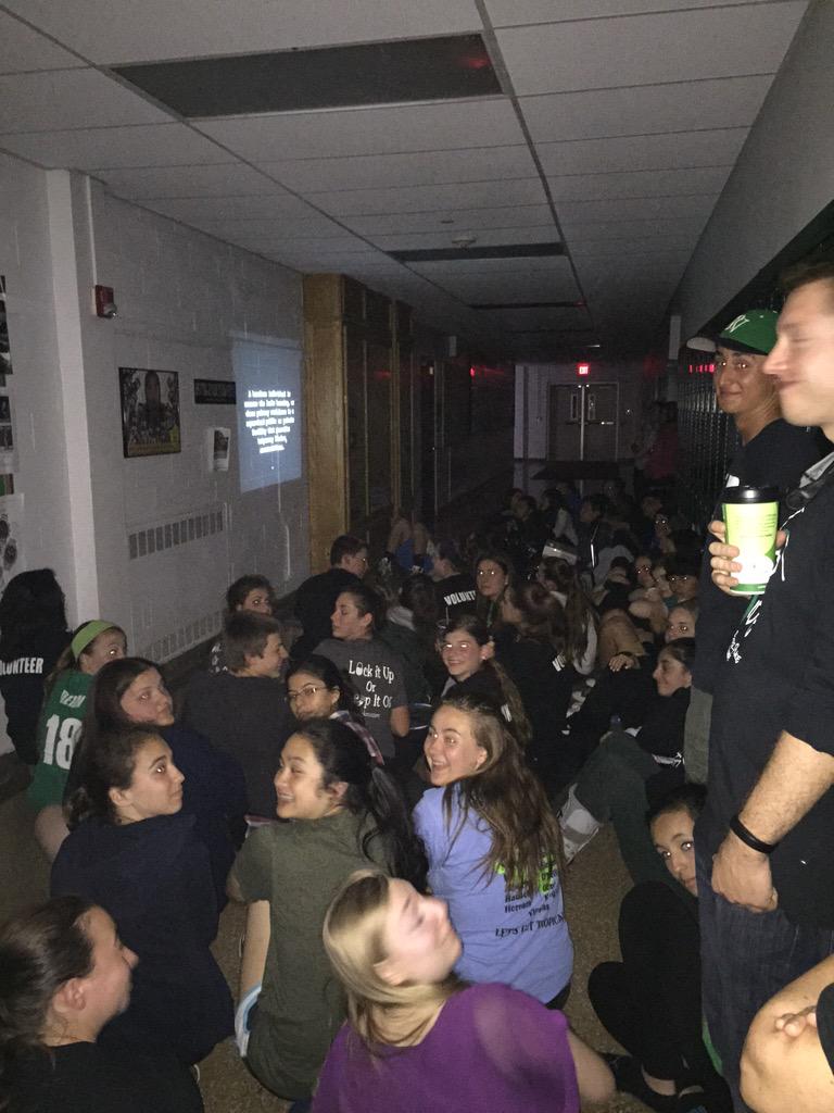 pvhsecho's tweet photo. A massive rain delay required improvising to view the documentary. #creepydarkhallway #pvprovide http://t.co/wuZbXkqw4l